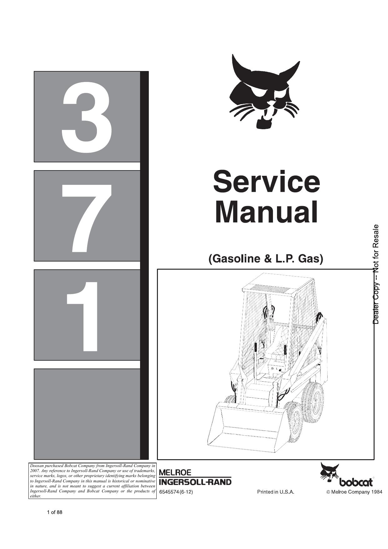 371 Loader Service Manual Bobcat